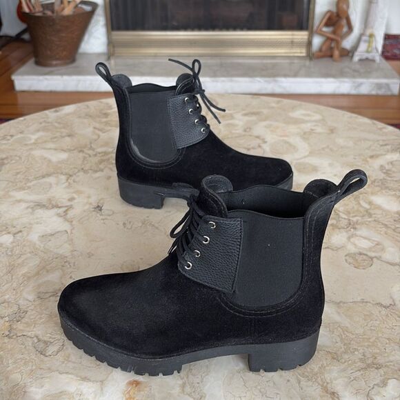 DAV Leeds Waterproof Velvet Lace Up Lug Sole Ankle Boots - Picture 6 of 10